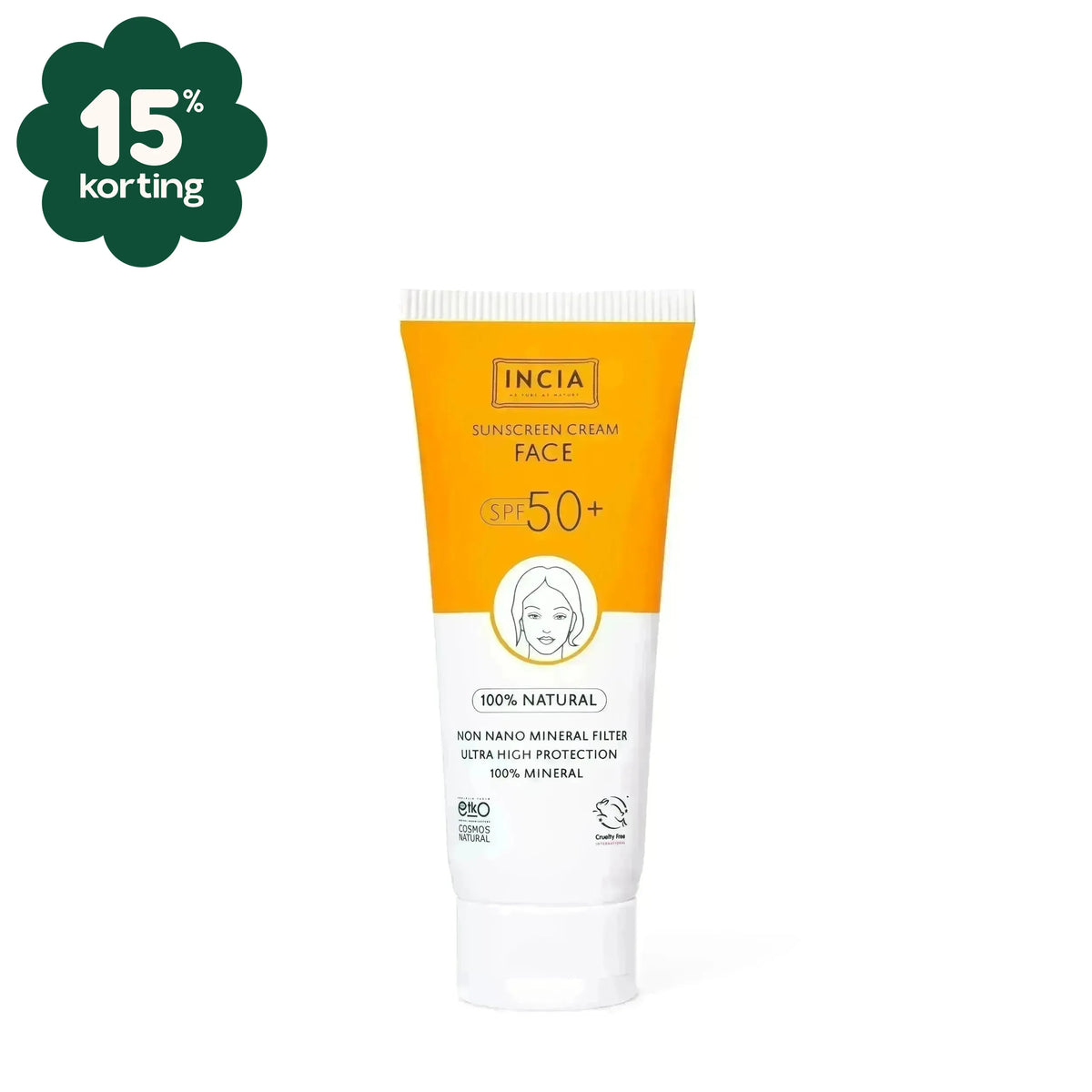 INCIA Natuurlijke Zonnebrandcrème Gezicht SPF 50+