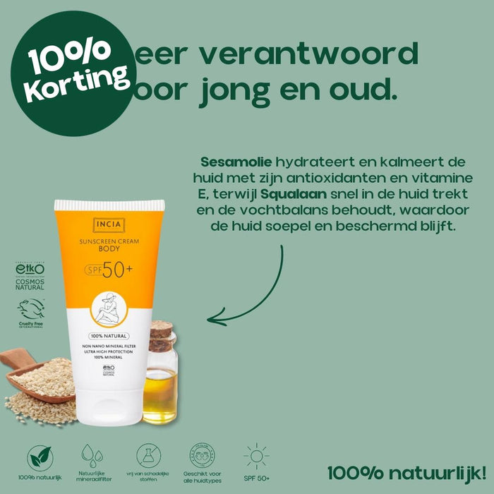 INCIA Natuurlijke Zonnebrandcrème voor het Lichaam SPF 50