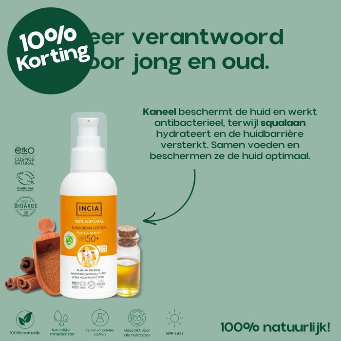 INCIA Natuurlijke Zonnebrandcrème SPF 50+