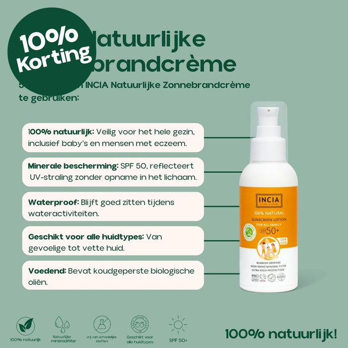 INCIA Natuurlijke Zonnebrandcrème SPF 50+