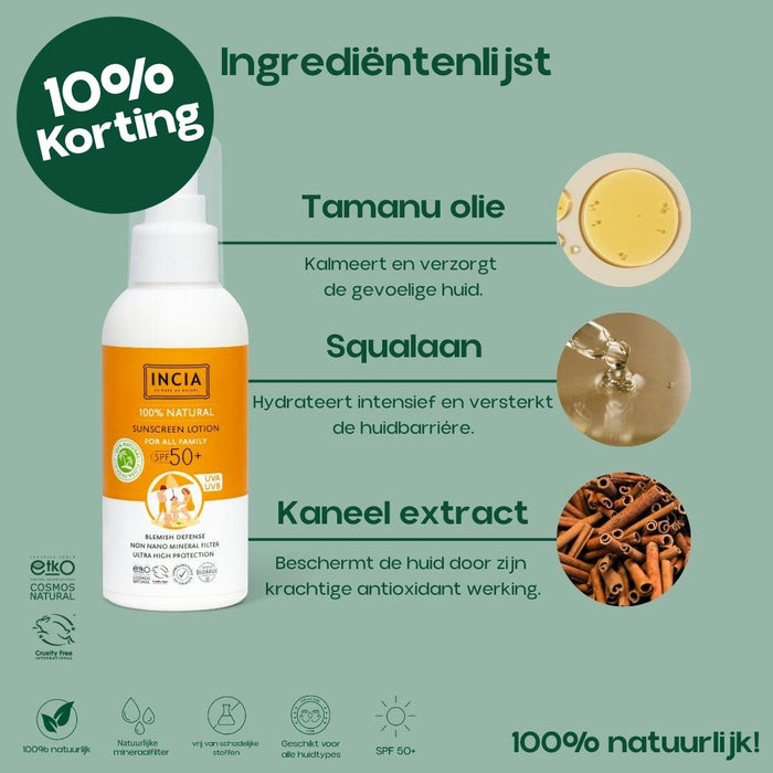 INCIA Natuurlijke Zonnebrandcrème SPF 50+