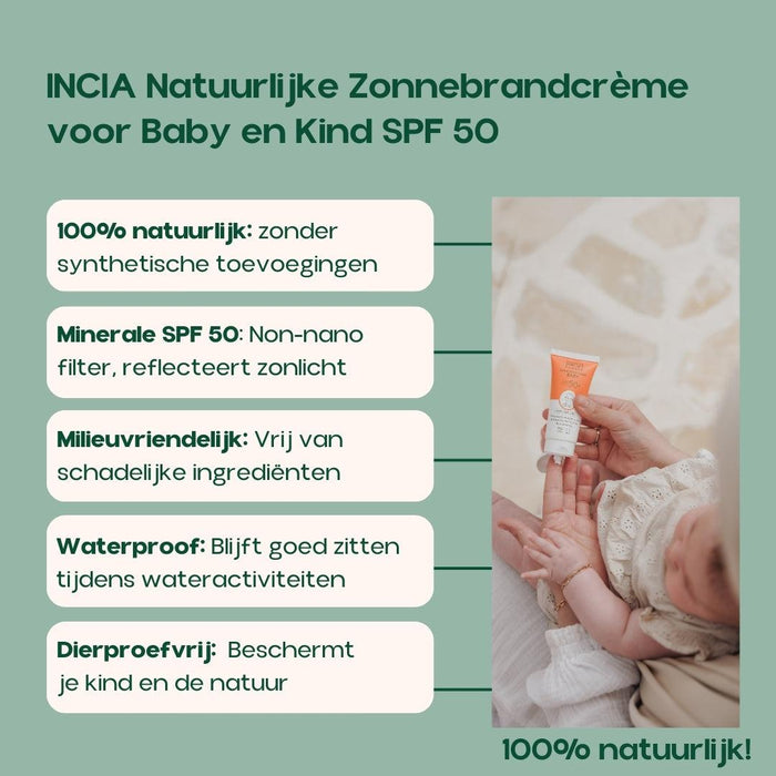 INCIA Natuurlijke Zonnebrandcrème voor Baby en Kind SPF 50
