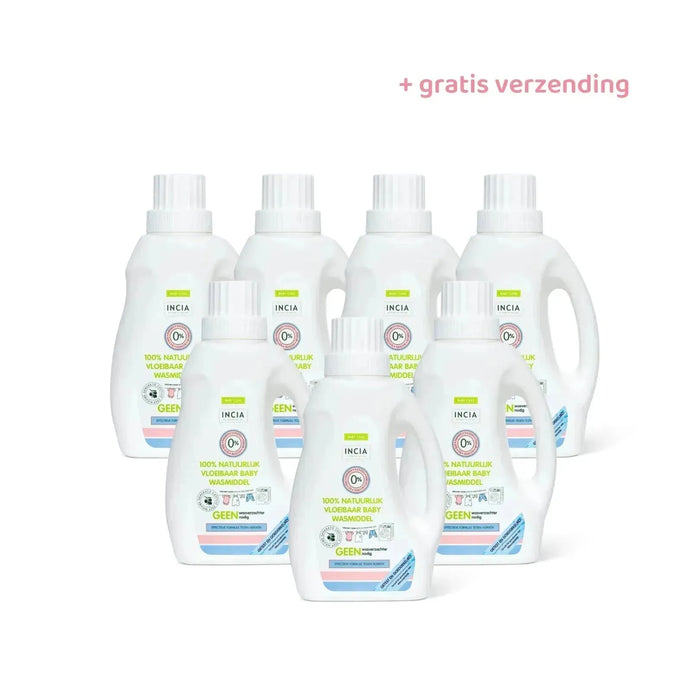 INCIA Natuurlijk Vloeibaar Wasmiddel Voordeelverpakking - 7 stuks
