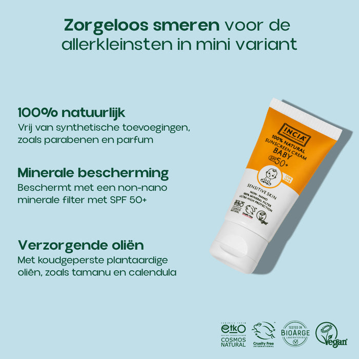 INCIA Natuurlijke Zonnebrandcrème Baby & Kind SPF 50+ 10 ml