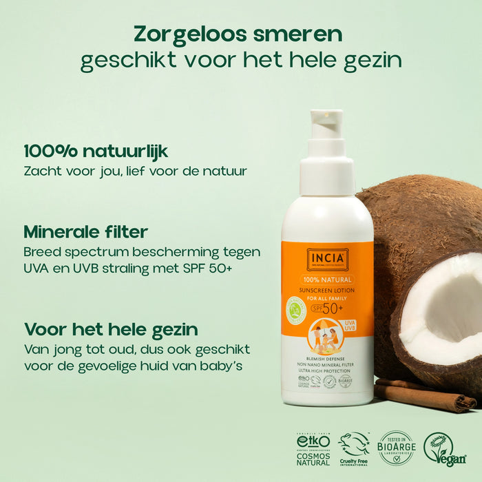INCIA Natuurlijke Zonnebrandcrème SPF 50+