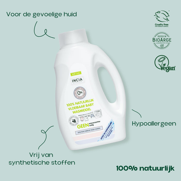 INCIA Natuurlijk Vloeibaar Wasmiddel +/-25 wasbeurten