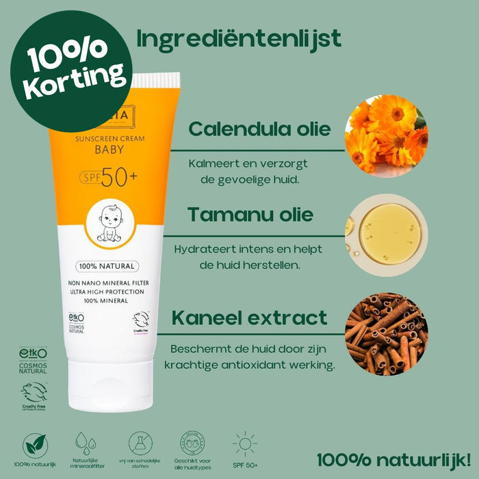 INCIA Natuurlijke Zonnebrandcrème voor Baby en Kind SPF 50
