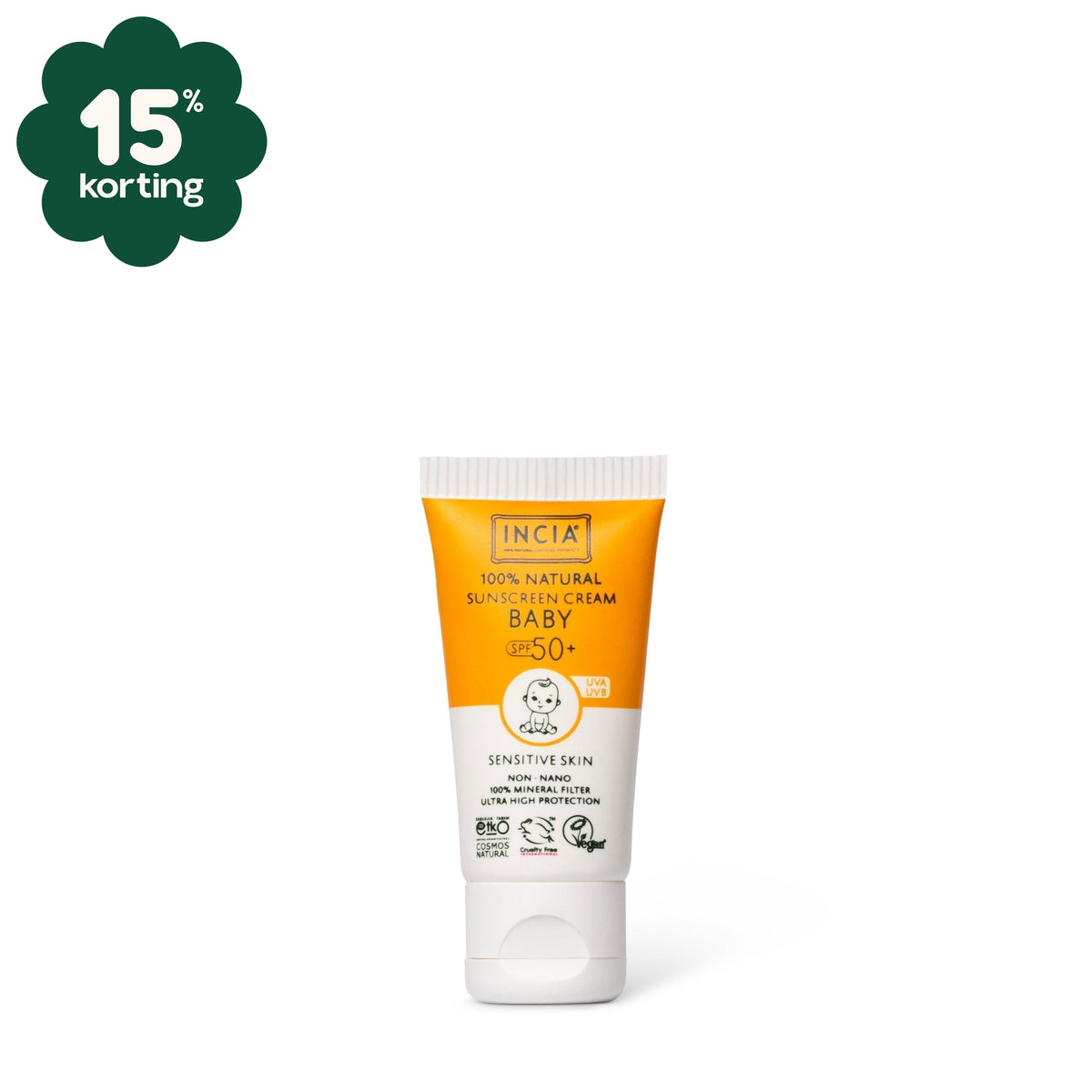 INCIA Natuurlijke Zonnebrandcrème Baby & Kind SPF 50+ 10 ml